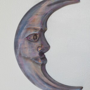 Wassende maan 3D-houtsnijwerk, houten muurkunst, levendige en gedurfde houten muurkunst klaar om op te hangen