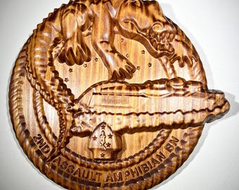 USMC 2nd Assault Amphibian Battalion 12" Military Unit Plaque