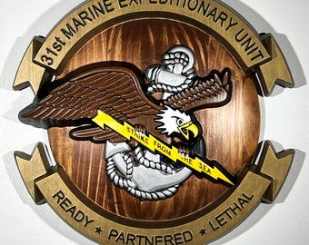 31st MEU Marine Expeditionary Unit Plaque Painted