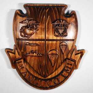 USMC 1st Anglico 12&quot;, eenheidsembleem, US Marine Corps, militaire plaquette