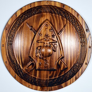 USMC 1st Battalion, 8th Marines, Unit Emblem, US Marine Corps, military plaque
