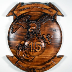 USMC 15th Marine Expeditionary Unit 12&quot;, Marine Corps, EGA, Java, militaire plaquette