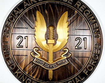 Special Air Service (SAS) 21 Emblem Java Gold 12" Unit Plaque
