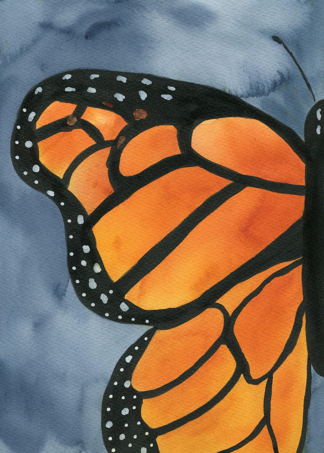 Monarch Butterfly Watercolor Painting 9x12, Original Orange and Black ...