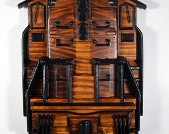 EMD GP9 Train wood carving, front view wall plaque