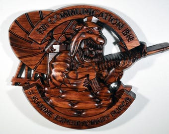 USMC 8th Communication Battalion Cherry Unit Plaque
