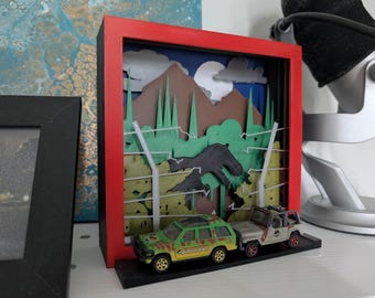 Diorama Jurassic Park 3D Shadow Box