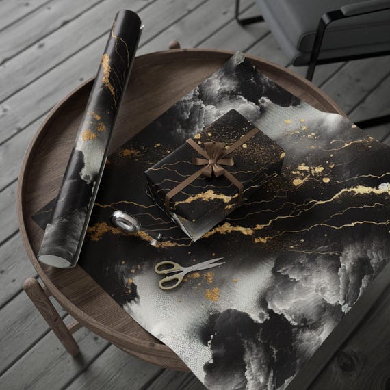 Clair Obscur: Expedition 33 | Marble Pattern Gift Wrap, Black