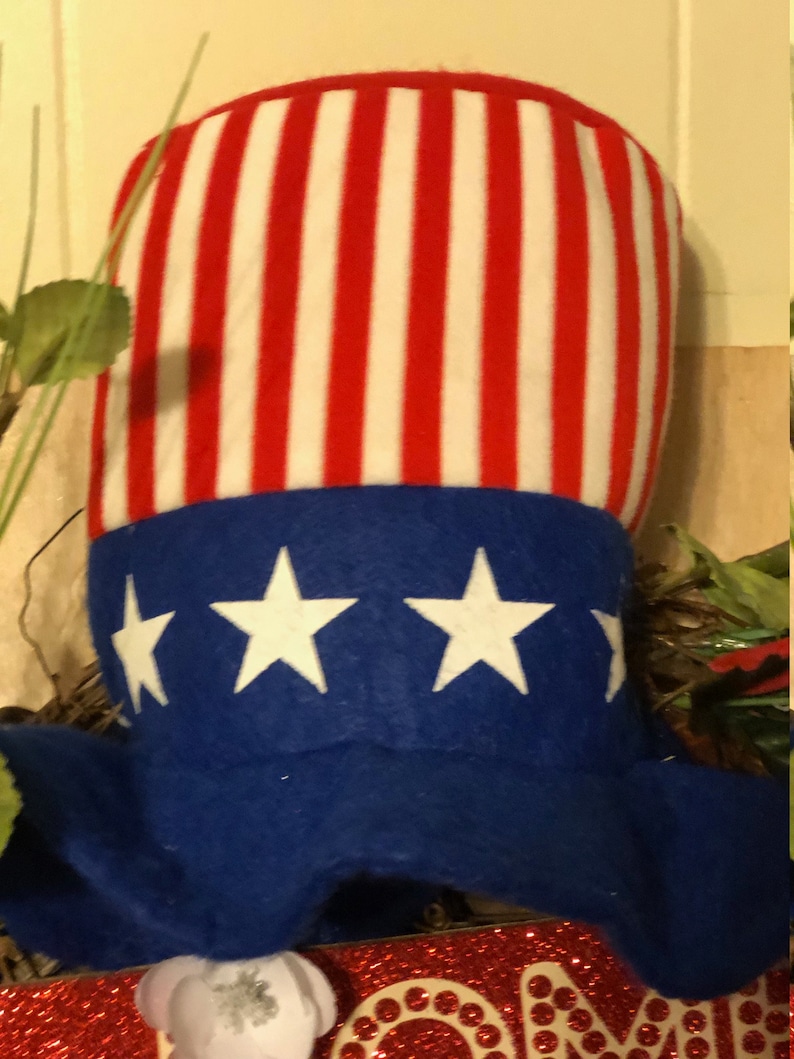 Red White Blue Independence Day Wreath July 4th Wreath Wooden Sign Celebration Grapevine Wreath Uncle Sam Wreath Front Door Wreath