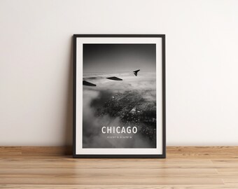 Chicago Through the Clouds Art | Chicago, Illinois | Digital Art Print | Downloadable Wall Art