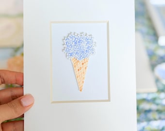 Hydrangea Cone Cut Paper Original
