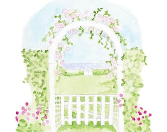 Rose Arbor | Nantucket in Watercolor Print