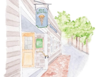The Juice Bar | Nantucket in Watercolor Print