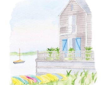 Harbor | Nantucket in Watercolor Print