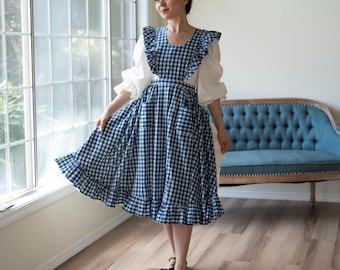 Gingham Meg Pinafore, Cotton Apron