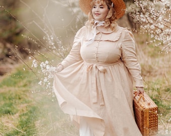 Amy Dress with long sleeves, Linen Dress