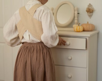 Ready to Ship | Pumpkin Pie Top, Linen Top