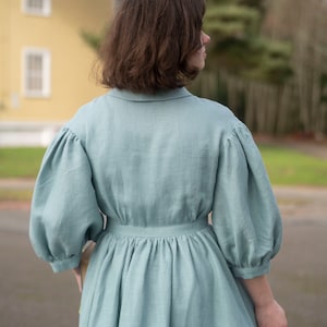 Ready to Ship Meg Dress with sleeves 3/4, Linen Dress image 5