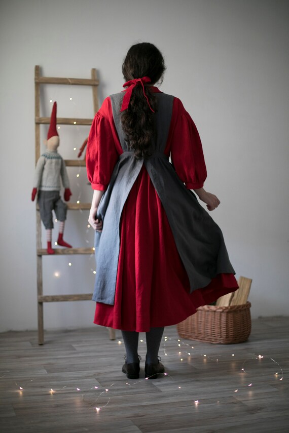 dark grey pinafore dress