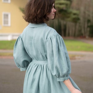 Ready to Ship Meg Dress with sleeves 3/4, Linen Dress image 7