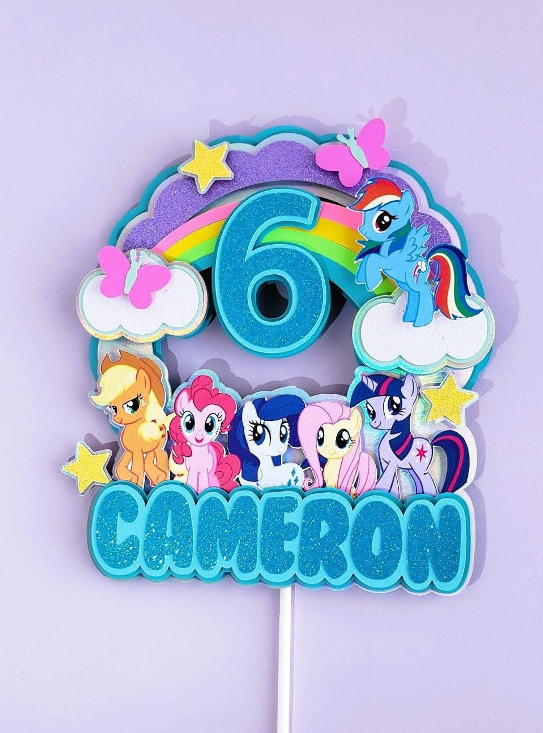 Kids Rainbows Cake Topper Ponies Cake Topper Sparkle Ponies Etsy