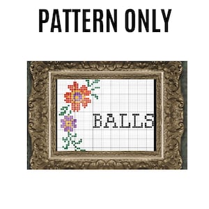 PATTERN ONLY: Balls Cross Stitch, modern funny cross stitch pattern