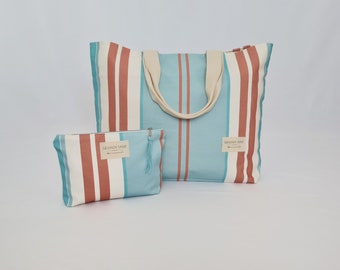 Beach bag + pouch set. Maxi bag. MARA NIZZA