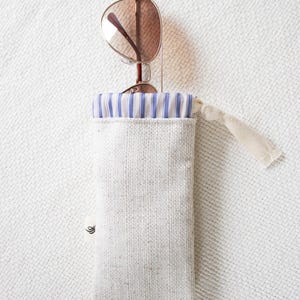 Custodia per occhiali. Borsa per occhiali in misto cotone e lino biologico