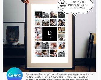 Photo Collage Dad Canva Template DIY Gift for Dad holds 20 Photos, Custom Photo Collage poster 18 X 24 dad photo collage Instant Download