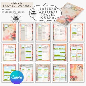 Östliches Flüstern Reisejournal Canva Template Printable Asien Digitales Sammelalbum Bearbeitbares Reisetagebuch für Japan, China, Vietnam, Thailand