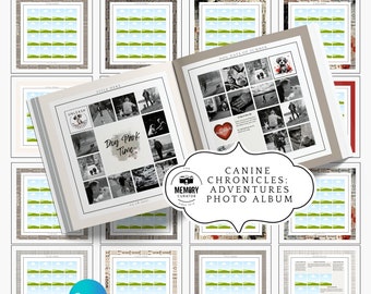 Dog Photo Album Canva Template | Puppy Scrapbook & Pet Memory Book | DIY Dog Photo Book Kit | Printable Pet Lover Gift | Canine Chronicles