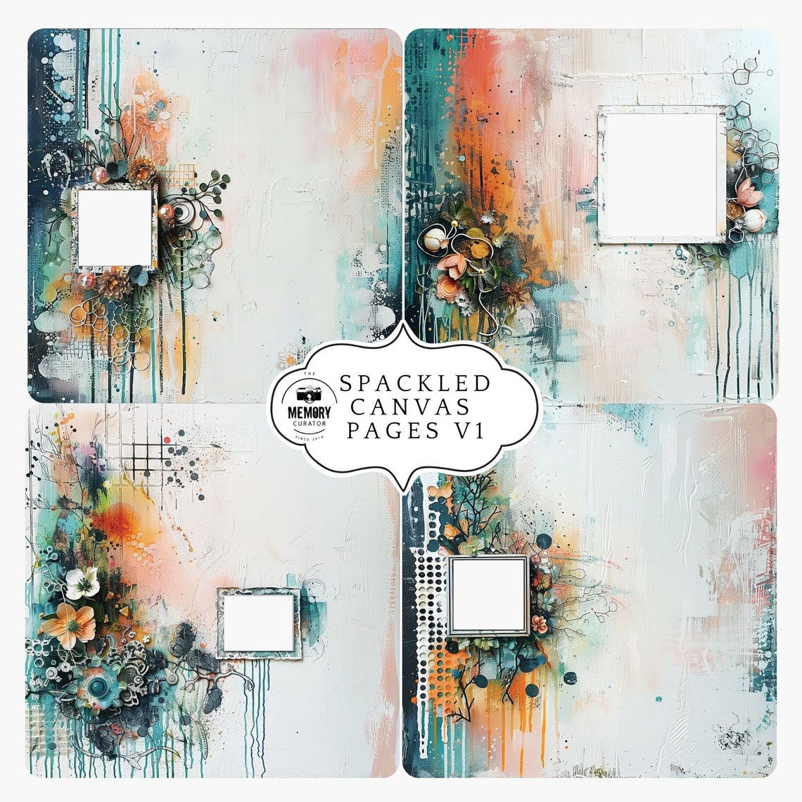 12x12 Quick Page Spackled Canvas Photobook Album Digital Memory Book ...