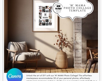 MAMA Photo Collage Template for Canva | Custom Mother’s Day Gift & Keepsake Canva Template DIY Mother's day gift poster DIY Photo Gift