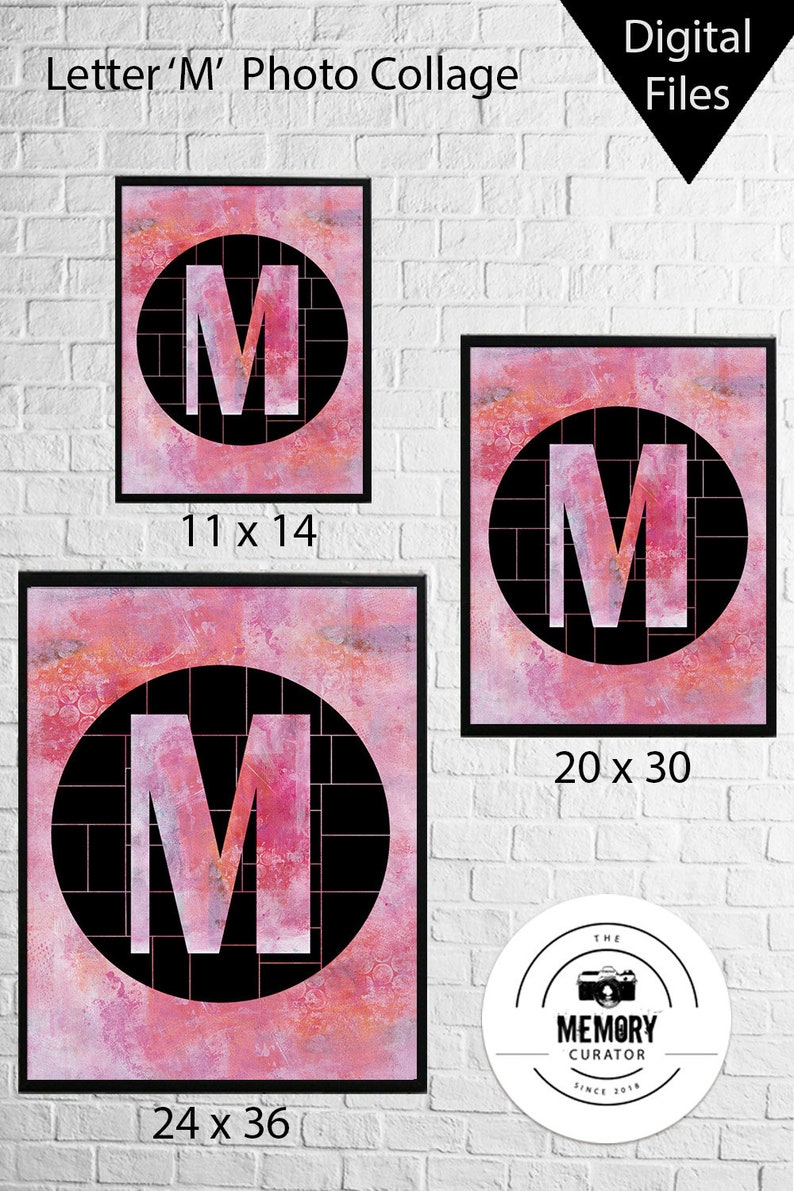 DIY Photo Collage Letter M Digital Downloads Photography Etsy