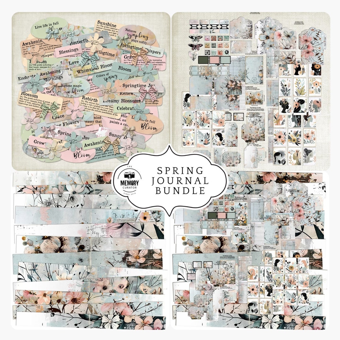 Spring Word Art Journal Bundle Springtime Journal Signatures Double ...