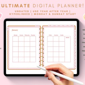 undated digital planner, goodnotes planner undated, digital life planner, daily digital planner, goodnotes weekly planner, goodnotes daily