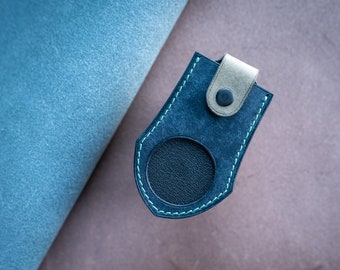 Luxury Leather Luggage Tag: Italian & French Leather, Snap Closure