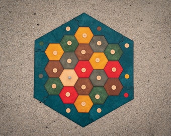 Handmade Leather Settlers of Catan Board Game: Luxury Board