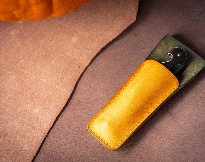 Leather Wine Key Holster: 1.5" Belt Loop, Sommelier Corkscrew Holder