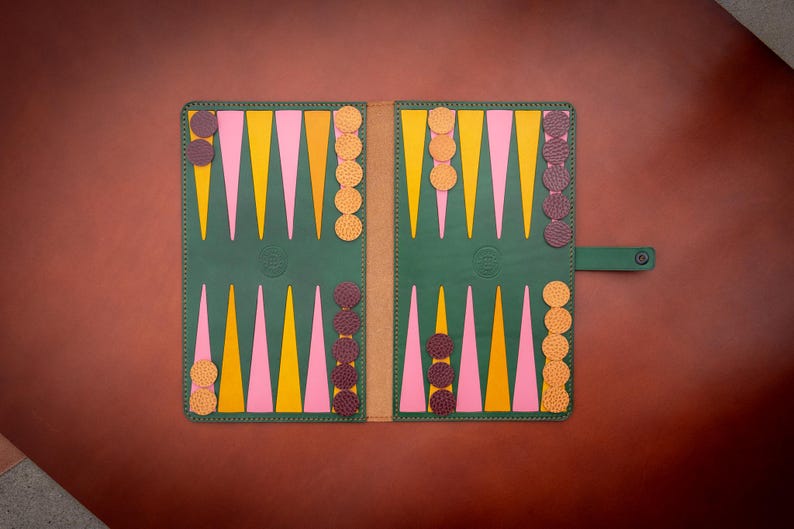Leather Travel Backgammon Set: Handmade Italian Leather Board Game - Etsy