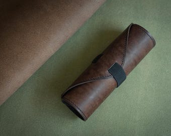 Handmade Leather Sunglasses Case: Italian Badalassi Pueblo, Personalized