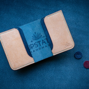 Cartera de lujo para hombre, cartera colorida para mujer, bifold de cuero, cartera de cuero, portatarjetas, transporte diario, hecho en EE. UU., listo para enviar, EDC