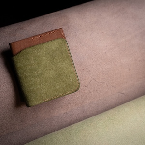 Handgemaakte leren bifold, damesportemonnee, kleurrijke portemonnee, herenbifold, unieke portemonnee, gemaakt in de VS, kaarthouder, luxe lederen portemonnee