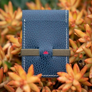 Billetera plegable de cuero de colores, tarjetero, billetera de bolsillo frontal, para hombres, para mujeres, hecha a mano, delgada, minimalista, hecha en EE. UU., lista para enviar
