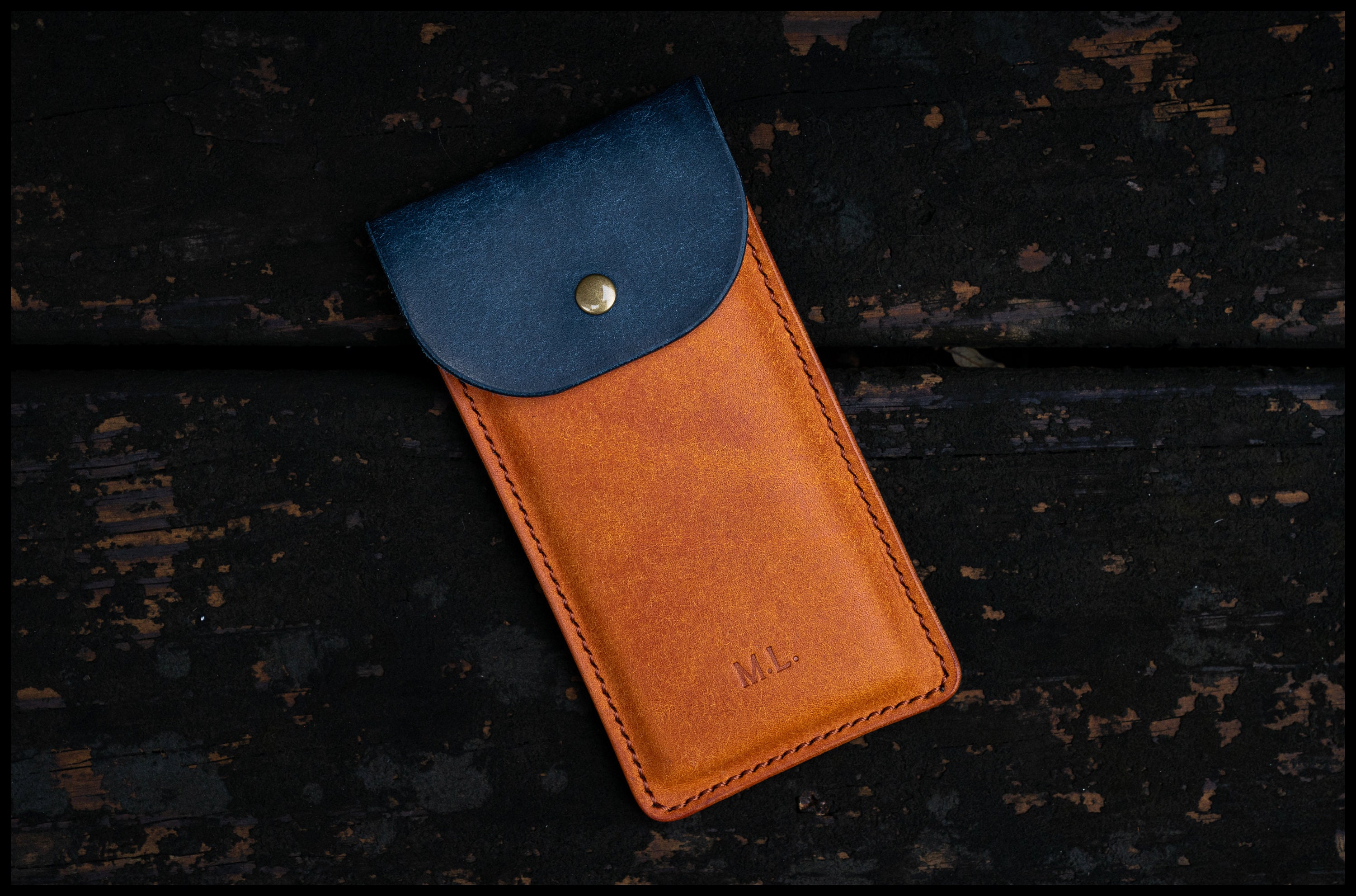 Leather Cell Phone Case, High End, Customized, Personalized, Handmade, Premium, Vertical