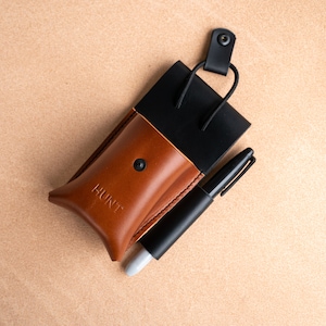 Leather Radio Holster: Motorola CP200, Handmade Veg Tan, 2&quot; Belt