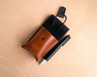 Leather Radio Holster: Motorola CP200, Handmade Veg Tan, 2&quot; Belt