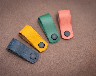 Leather Cord Organizer: Earbud, Charger, and Cable Keeper