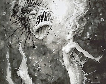 Mermaid of the Deep 13x19 Fine Art Print
