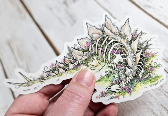 Stegosaurus Skeleton Overgrowth Weather Proof Decal